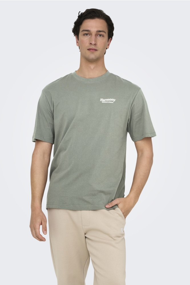 ONSKEANE RLX SS PRINT TEE NOOS 22033620 Castor Gray